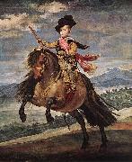 VELAZQUEZ, Diego Rodriguez de Silva y Prince Baltasar Carlos on Horseback kh oil